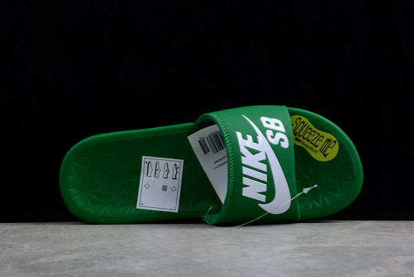 Hot Sale 2022 Nike SB Benassi Solarsoft Slides Green White 840067-300