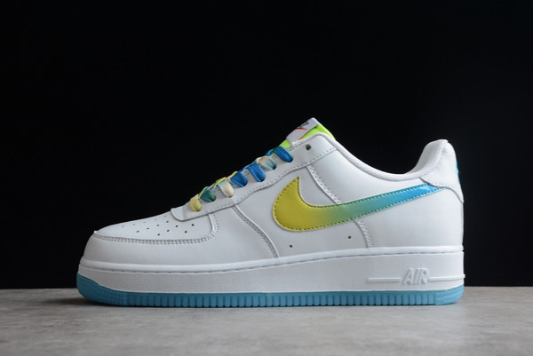 Hot Sale Nike Air Force 1 ’07 SU19 White/Fluorescent Green-Blue TO1232-111