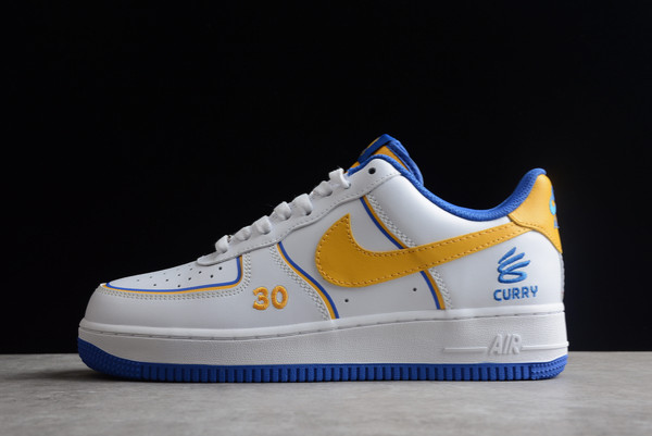 New 2022 Nike Air Force 1 White/Yellow-Blue Sneakers BS8856-115
