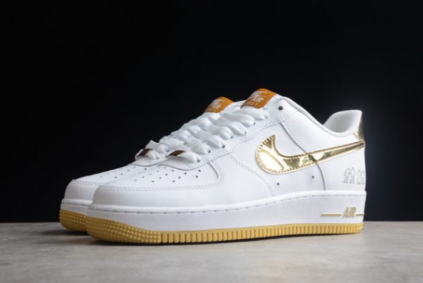 New Sale Nike Air Force 1 ’07 Players White/Metallic Gold 315092-171-2