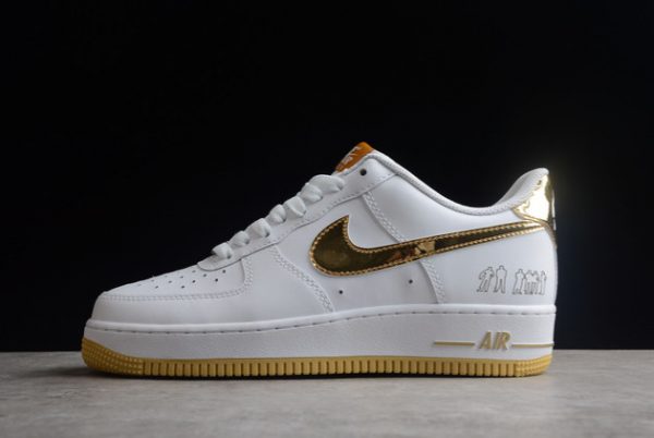 New Sale Nike Air Force 1 ’07 Players White/Metallic Gold 315092-171
