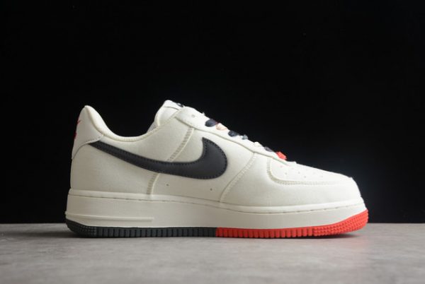 Buy Nike Air Force 1 Low Beige/Dark Grey-Red For Cheap NA2022-005-1