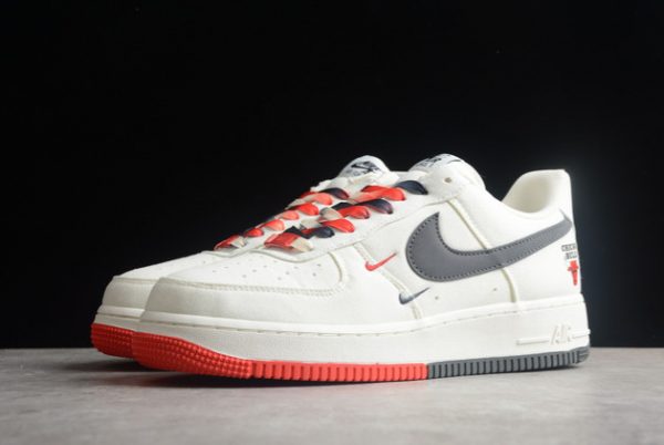 Buy Nike Air Force 1 Low Beige/Dark Grey-Red For Cheap NA2022-005-2