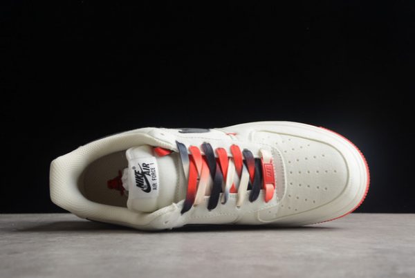 Buy Nike Air Force 1 Low Beige/Dark Grey-Red For Cheap NA2022-005-3