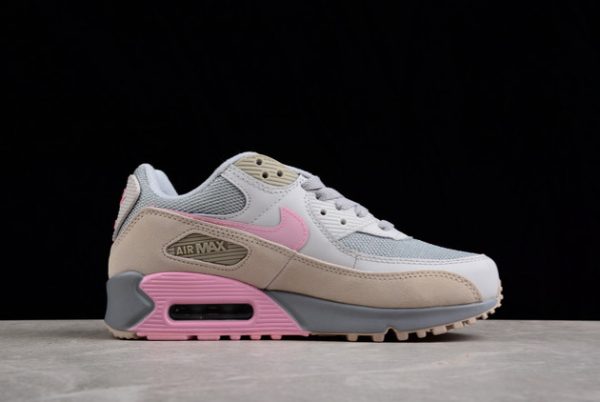 Women's Nike Air Max 90 Vast Grey/Pink-Wolf Grey Lifestyle Shoes CW7483-001-1
