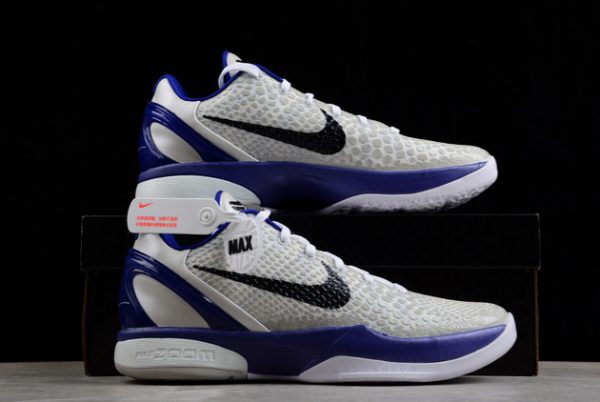 436311-100 Nike Kobe 6 VI Protro White/Silver-Royal Blue Running Shoes-3