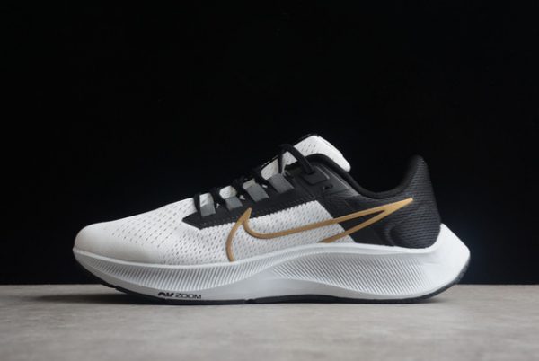 CW7356-007 Nike Air Zoom Pegasus 38 Black White Gold Running Shoes