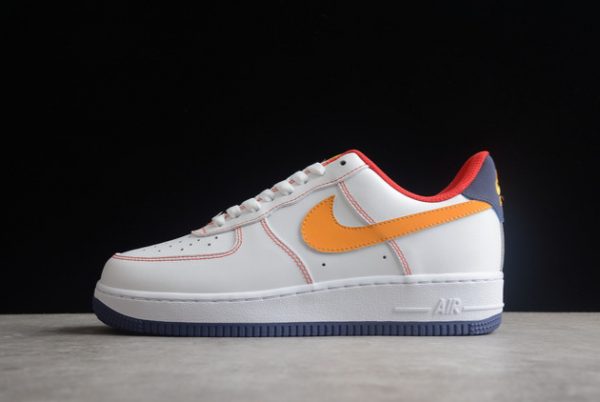 Discount Nike Air Force 1 ’07 White/Red-Orange-Navy Sneakers AF1234-010