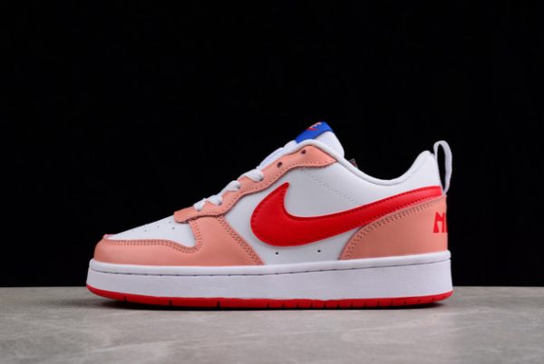 Discount Nike Court Borough Low 2 White/Pink-Blue Sneakers BQ5448-119