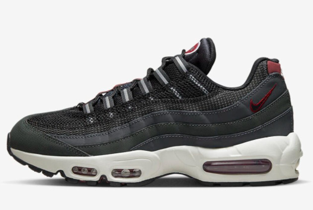 Nike Air Max 95 Grey Team Red Lifestyle Shoes DQ3982-001