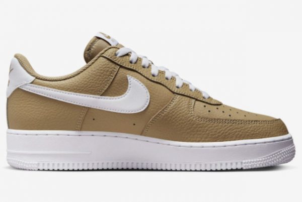 Discount Nike Air Force 1 Low Olive Tumbled Leather Outlet Sale DV0804-200-1