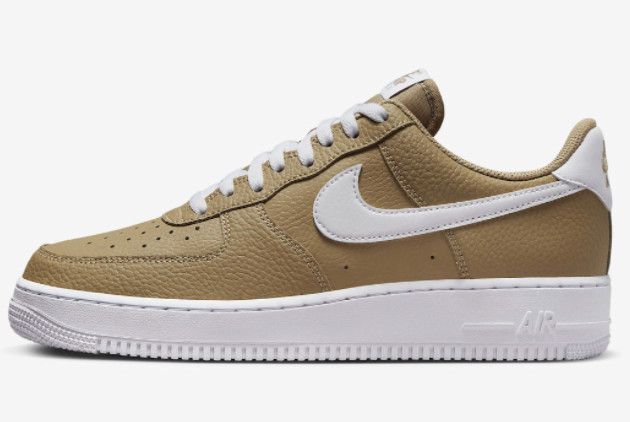 Discount Nike Air Force 1 Low Olive Tumbled Leather Outlet Sale DV0804-200