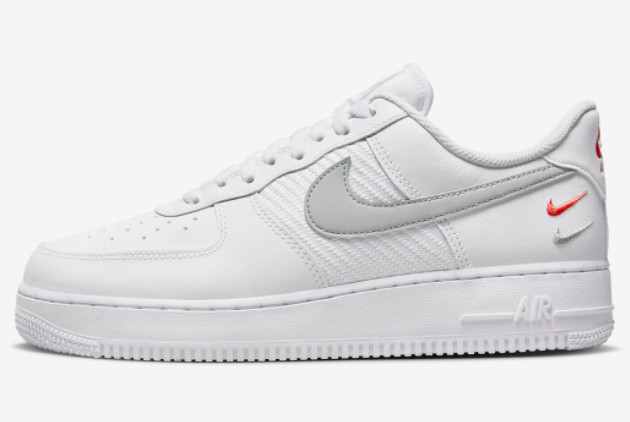Classic 2022 Nike Air Force 1 Low White/Wolf Grey-Picante Red FD0666-100