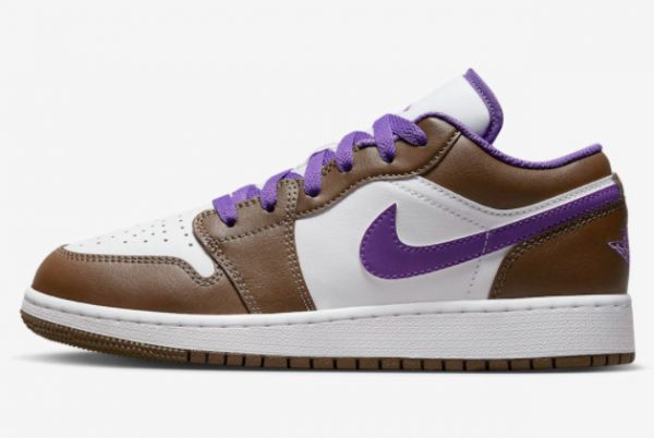 Nike Air Jordan 1 Low Brown Purple Basketball Shoes 553558-215