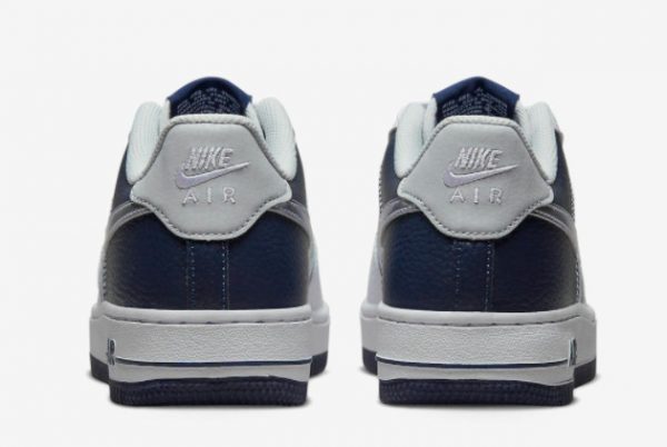 Shop Nike Air Force 1 Low GS White/Metallic Silver-Midnight Navy-Pure Platinum DQ6048-100-3