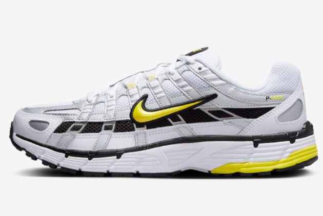 New 2023 Nike P-6000 White Yellow Silver Running Shoes FD9876-102