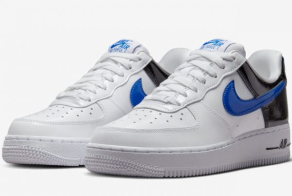 2023 Leather Nike Air Force 1 Low Blue Black Patent DQ7570-400-2