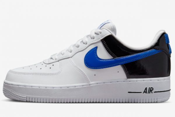 2023 Leather Nike Air Force 1 Low Blue Black Patent DQ7570-400
