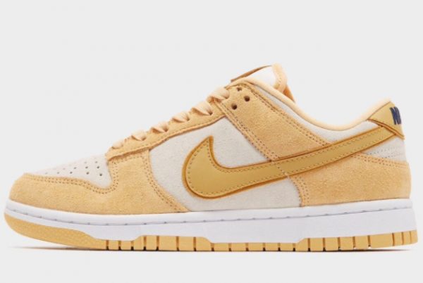 2023 Nike Dunk Low WMNS “Gold Suede” Skateboard Shoes DV7411-200
