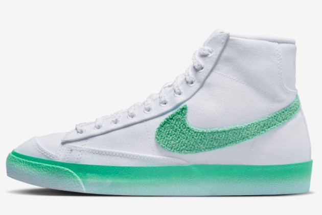 Fashion 2023 Nike Blazer Mid White Green Sneakers FJ4547-100