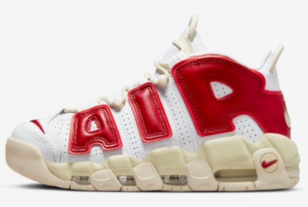 Latest 2023 Nike Air More Uptempo White/Red Sneakers FN3497-100