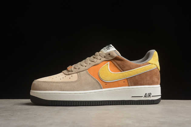 2023 Discount Nike Air Force 1 '07 Low Brown Yellow LF8989-555 Shoes