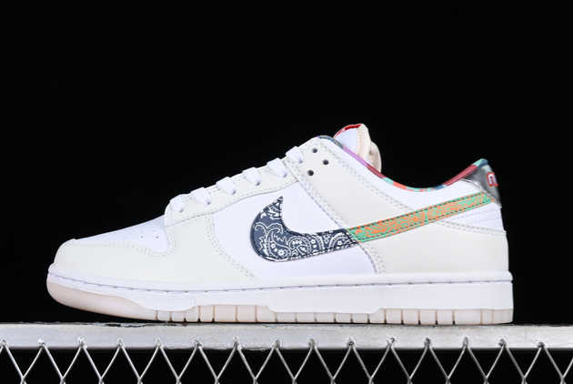 Buy 2023 Nike Dunk Low White Multi-Color Paisley FN8913-141 Basketball Shoes