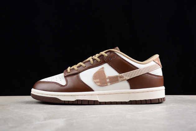 2024 New FV3653-191 Nike Dunk Low Brown Plaid Basketball Shoes