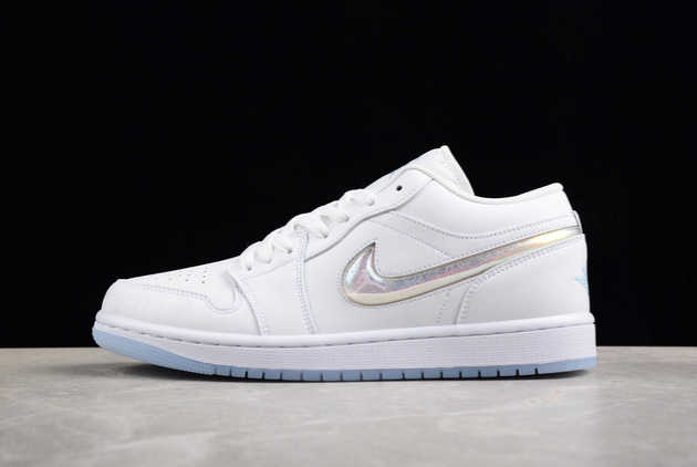 2024 Release Air Jordan 1 Low Glitter Swoosh FQ9112-100 Basketball Shoes
