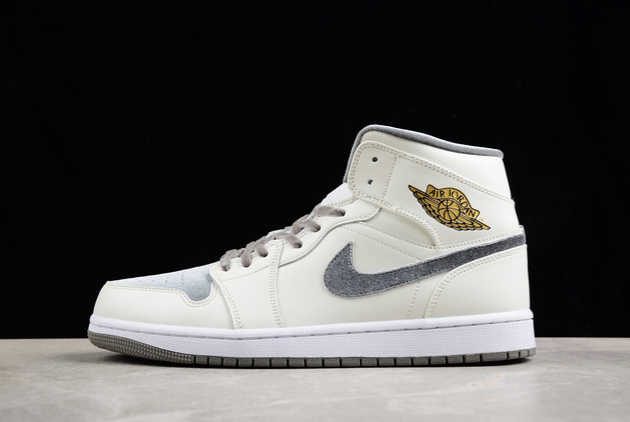 2024 Air Jordan 1 Mid SE Grey Velvet Toe FB9899-100 Basketball Shoes