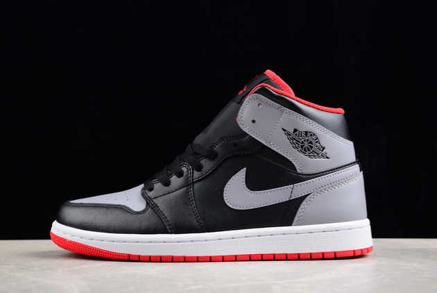 2024 Air Jordan 1 Mid Shadow Black Cement Grey Fire Red DQ8426-006 Basketball Shoes
