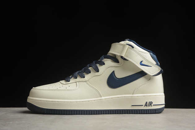 2024 Fullbox Nike Air Force 1 Mid Beige/Blue Casual Sneakers PA0920-508 Basketball Shoes