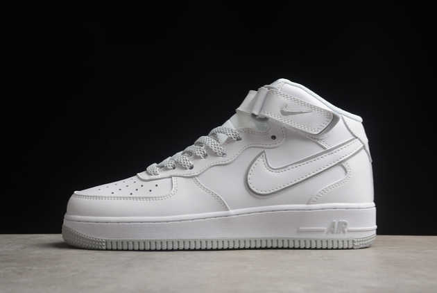 2024 Nike Air Force 1 '07 Mid White Silver WP5623-836 Basketball Shoes