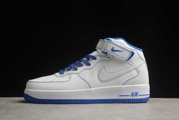 2024 Nike Air Force 1 Mid LV8 White Royal Blue MK0619-233 Basketball Shoes
