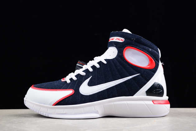 2024 Nike Air Zoom Huarache 2K4 Olympics Navy White Red 308475-400 Basketball Shoes
