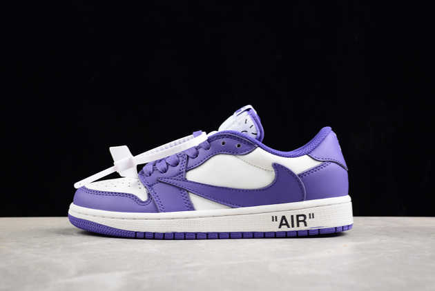 2024 Travis Scott x Air Jordan 1 Low OG AJ1 Purple White DM7890-386 Basketball Shoes