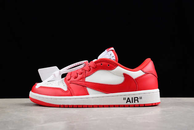 2024 Travis Scott x Air Jordan 1 Low OG AJ1 White Red DM7890-103 Basketball Shoes