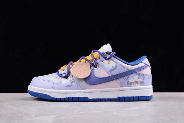 2024 Nike Dunk Low White Blue Pink CW1590-104 Basketball Shoes