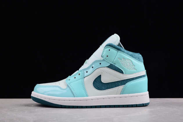 2024 Air Jordan 1 Mid Bleached Turquoise AJ1 DZ3745-300 Basketball Shoes
