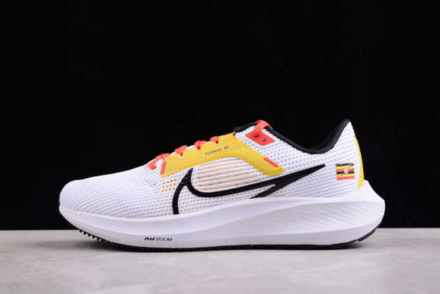 2024 Nike Air Zoom Pegasus 40 White Yellow Black FN0025-100 Basketball Shoes