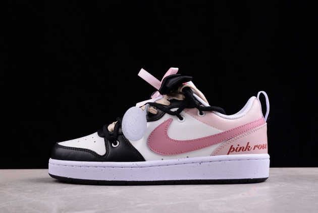 2024 Nike Court Borough White Pink Black DV5456-108 Basketball Shoes
