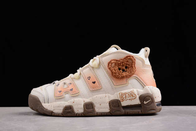 2024 Nike Air More Uptempo 96 QS GS Coconut Milk Team Gold DX1939-100 Basketball Shoes